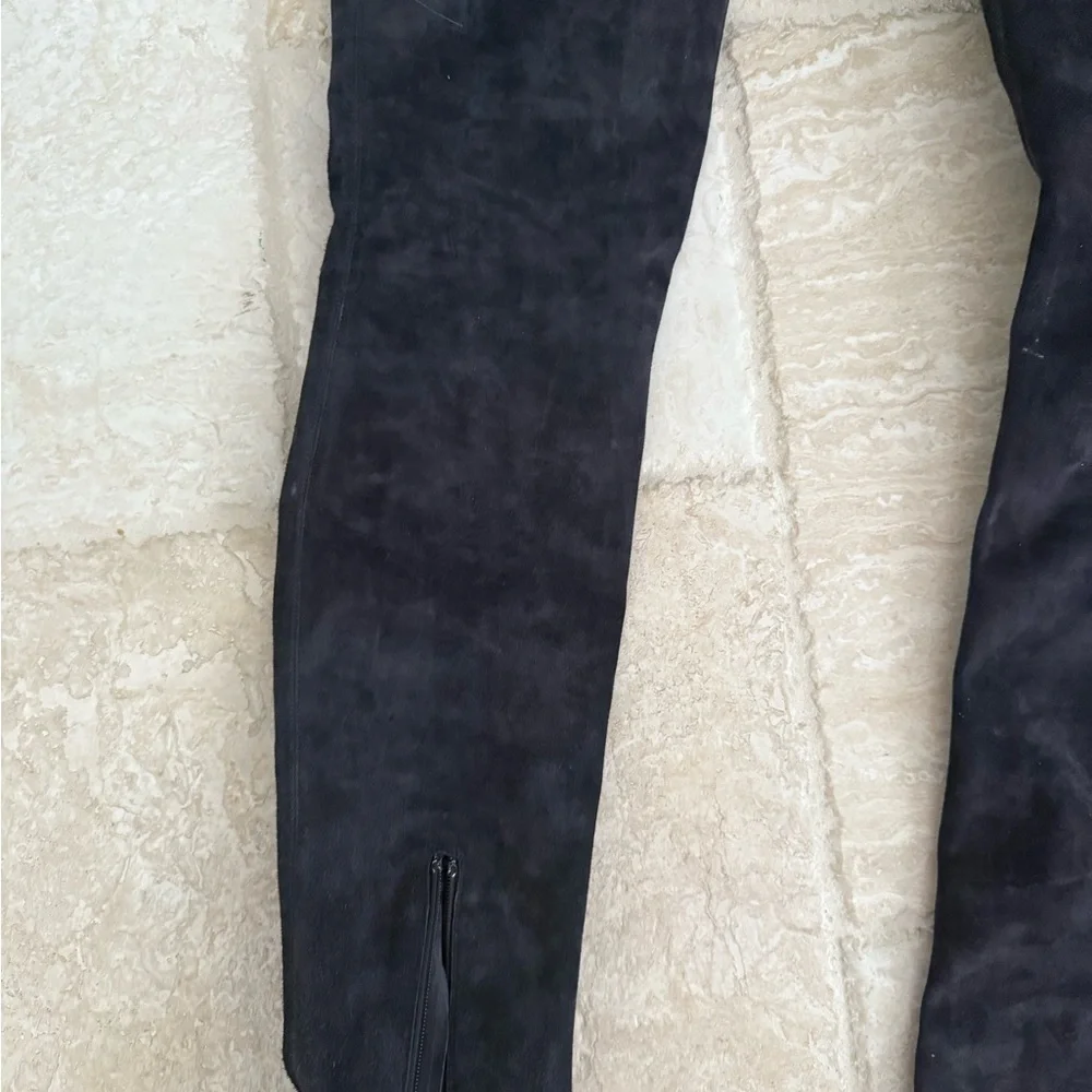 Sergio Rossi stiletto suede boots thigh high EUC